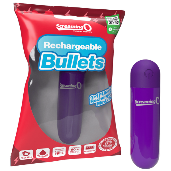 Rechargeable Bullet Vibrator (Purple) – Waterproof with 3 Speeds and Pulse Pattern Personal Massager Purple > Vibrators > Mini Vibrators