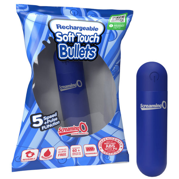 Rechargeable Soft Touch Bullet (Blue) – Waterproof 5-Speed Bullet Vibrator Blue > Vibrators > Mini Vibrators
