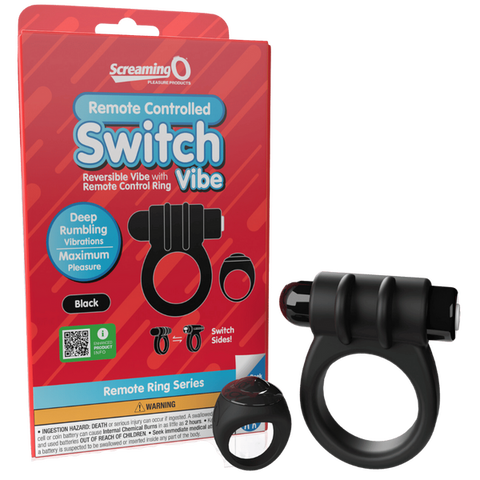 Remote Control Switch Vibe (Black) – Waterproof Rechargeable Double-Sided Vibrating Cock Ring Black > Cock Ring > Vibrating