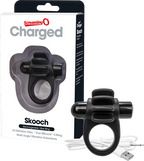 Skooch Charged Rechargeable Vibrating Cock Ring with Textured Silicone Stimulation Black > Sex Toys > Couples Toys