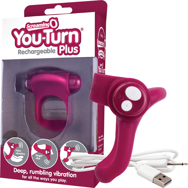 Charged You-Turn Plus – Rechargeable Silicone Vibrating Cock Ring Purple > Cock Ring > Vibrating