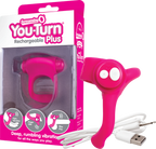 Charged You-Turn Plus – Rechargeable Silicone Vibrating Cock Ring Pink > Cock Ring > Vibrating