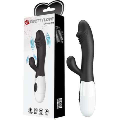 Snappy G-Spot Rabbit Vibrator – Dual Stimulator with Flexible Design Black > Sex Toys For Ladies > G-Spot Vibrators