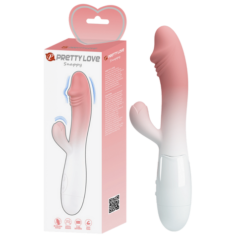 Snappy G-Spot Rabbit Vibrator – Dual Stimulator with Flexible Design Pink White > Sex Toys For Ladies > G-Spot Vibrators