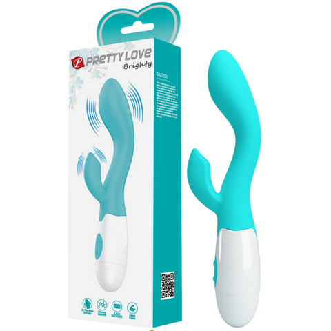 Brighty G-Spot and Clitoral Rabbit Vibrator – Dual Stimulation Vibrator Seafoam > Sex Toys For Ladies > G-Spot Vibrators