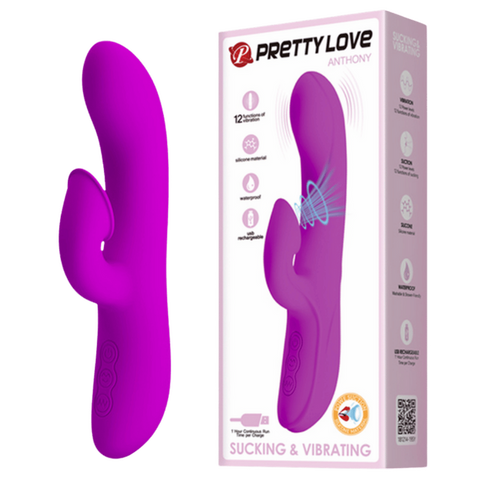 Rechargeable Anthony – Silicone Clit Suction Rabbit Vibrator With Curved Shaft And Thicker Tip Purple > Vibrators > Ladies > Rabbit Multi