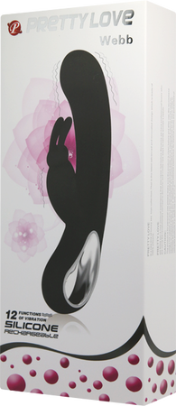 Rechargeable Webb – Dual Motor Rabbit Vibrator Black > Vibrators > Ladies > Rabbit