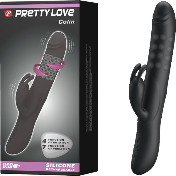 Pretty Love Rechargeable Colin Luxury Rechargeable Silicone Vibrator With Inflatable Head One Size > Vibrators > Ladies > Rabbit Multi