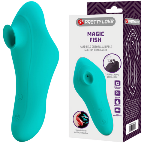 Pretty Love Magic Fish – Rechargeable Silicone 12 Function Clitoral Suction Stimulator One Size > Sex Toys For Ladies > Clitoral Vibrators and Stimulators