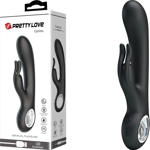 Carina - Rechargeable Bunny Clit Stimulation Vibrator Black > Vibrators > Ladies > Clitoral Vibrators and Stimulators