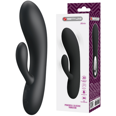 Alvin Rechargeable Vibrator Black > Vibrators > Ladies > Rabbit