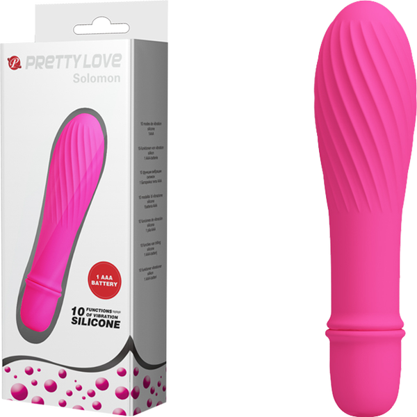 Solomon Mini Vibrator – Silicone Small Vibrator with Swirl Tip Dark Pink > Vibrators > Mini Vibrators