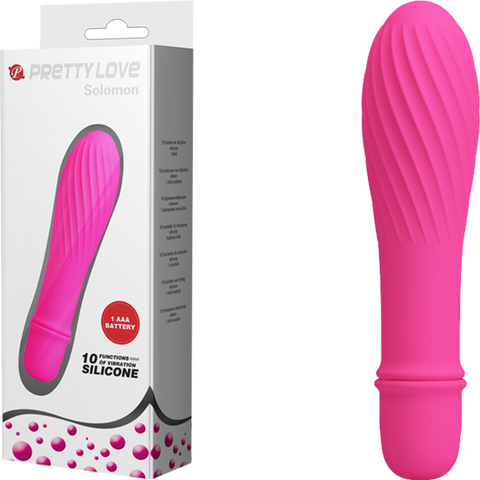Solomon Mini Vibrator – Silicone Small Vibrator with Swirl Tip Dark Pink > Vibrators > Mini Vibrators