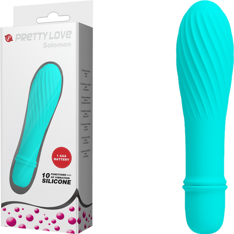 Solomon Mini Vibrator – Silicone Small Vibrator with Swirl Tip Blue > Vibrators > Mini Vibrators