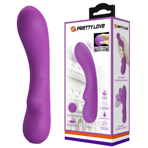 Elsa – Rechargeable Vibrator with 12 Vibration Functions, Smart Memory, and Soft Silicone Material Purple > Vibrators > Standard Vibrators
