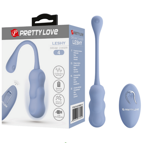 Leshy 4 Dream Chaser Rechargeable Silicone Vibrating Remote Egg Blue > Sex Toys For Ladies > Vibrating Eggs