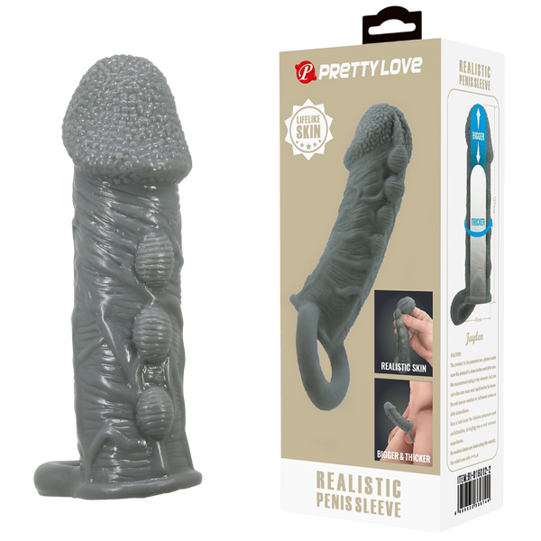 Realistic Penis Sleeve – Stretchy Thickening Penis Sleeve One Size > Sex Toys For Men > Penis Sleeves