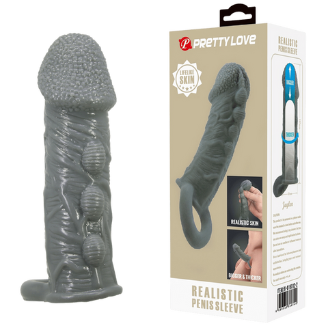 Realistic Penis Sleeve – Stretchy Thickening Penis Sleeve One Size > Sex Toys For Men > Penis Sleeves