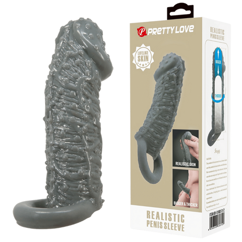 Realistic Penis Sleeve – Stretchy Thickening Penis Sleeve One Size > Sex Toys For Men > Penis Sleeves