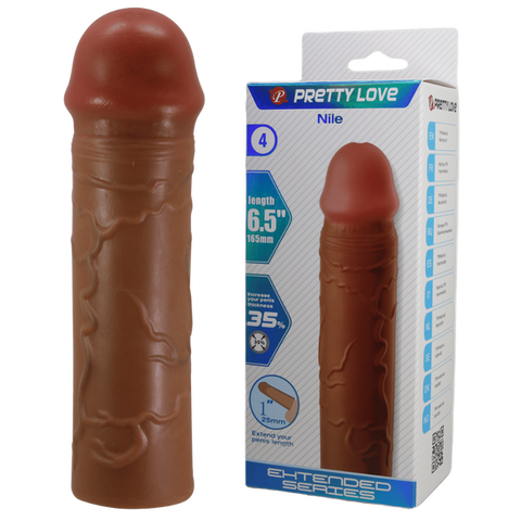 Nile 6.5 Inch Penis Sleeve – Realistic Erection-Extending Sleeve for Added Length and Girth Tan > Sex Toys For Men > Penis Sleeves
