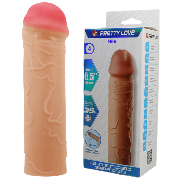 Nile 6.5 Inch Penis Sleeve – Extra Length Erection Extender Flesh > Sex Toys For Men > Penis Sleeves