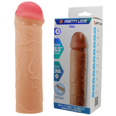 Nile 6.5 Inch Penis Sleeve – Extra Length Erection Extender Flesh > Sex Toys For Men > Penis Sleeves