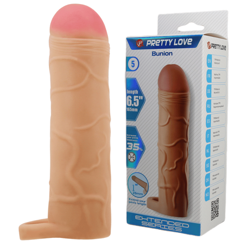 Bunion 6.5 Inch Stretchy Shaft Cock Sleeve Penis Sheath Flesh > Sex Toys For Men > Penis Sleeves