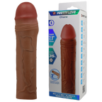 Chane 7.1 Inch Penis Extender Sleeve – Ultra Realistic Textured Sleeve Tan > Sex Toys For Men > Penis Sleeves