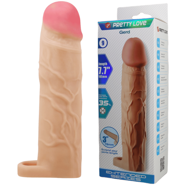 Gerd 7.7 Inch Penis Sleeve – Realistic Extension Sleeve Beige > Sex Toys For Men > Penis Sleeves