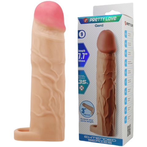 Gerd 7.7 Inch Penis Sleeve – Realistic Extension Sleeve Beige > Sex Toys For Men > Penis Sleeves