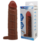 Kaile 7 Inch Stretchy Shaft Cock Sleeve With Ball Ring Penis Sheath Tan > Sex Toys For Men > Penis Sleeves