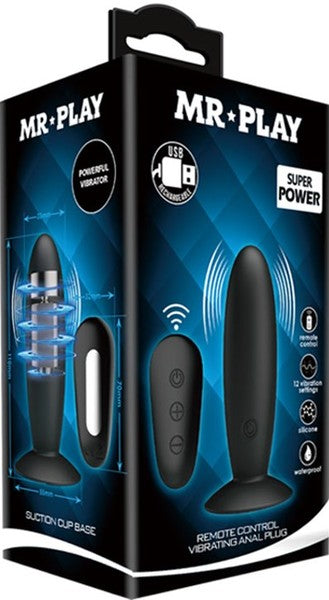 Pretty Love Mr. Play (Black) – Remote-Controlled Silicone Vibrating Anal Plug Black > Anal Range > Vibrating Butt Plugs