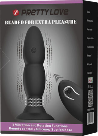 Pretty Love Beaded For Extra Pleasure – Remote-Controlled Butt Plug Black > Anal Range > Vibrating Butt Plugs