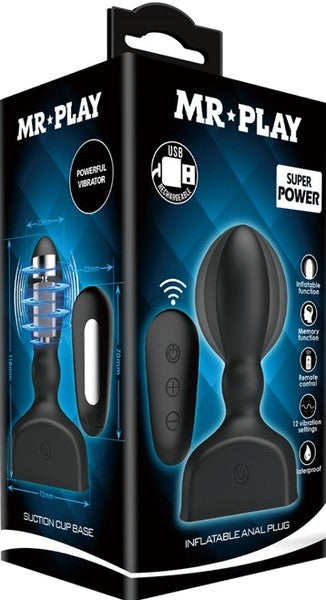 Mr. Play Inflatable Anal Plug – Multi-Speed Vibrating Adjustable Butt Plug Default Title > Anal Range > Tunnel and Stretchers