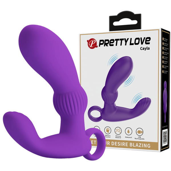 Rechargeable Cayla – Luxury Vibrating Prostate Massager with Circular Handle Purple > Anal Range > Prostate Plugs