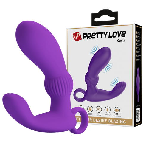 Rechargeable Cayla – Luxury Vibrating Prostate Massager with Circular Handle Purple > Anal Range > Prostate Plugs