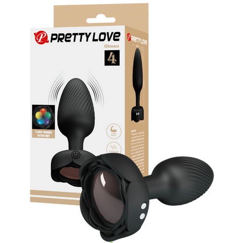 Varian Light-Up Rechargeable Butt Plug – LED Flashing Silicone Butt Plug Small > Anal Range > Vibrating Butt Plugs