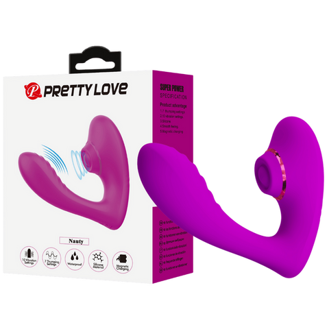 PrettyLove Rechargeable Nauty – Waterproof Clitoral Stimulator with 10 Vibration and 7 Thumping Settings One Size > Vibrators > Ladies > Clitoral Vibrators and Stimulators