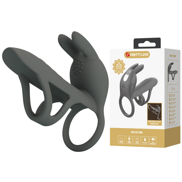 Matty Vibrating Penis Sleeve and Clitoral Stimulator – Silicone Sleeve and Stimulator Set Grey > Sex Toys For Men > Penis Sleeves