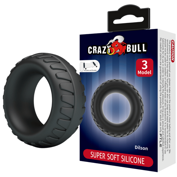 Dilson Super Soft Silicone Cockring – High-Quality Flexible Silicone Cockring Black > Cock Ring > Single