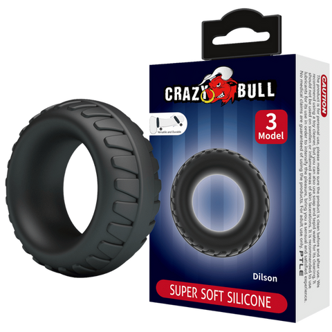 Dilson Super Soft Silicone Cockring – High-Quality Flexible Silicone Cockring Black > Cock Ring > Single