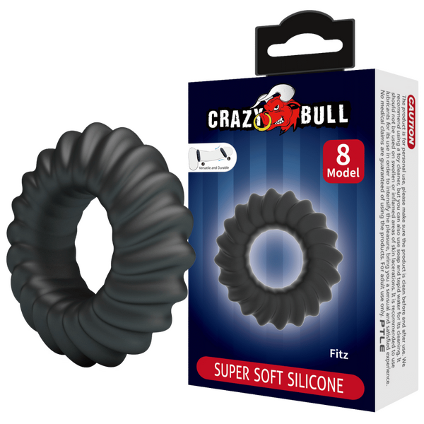 Fitz Super Soft Silicone Cockring – Comfortable Flexible Silicone Cockring Black > Cock Ring > Single