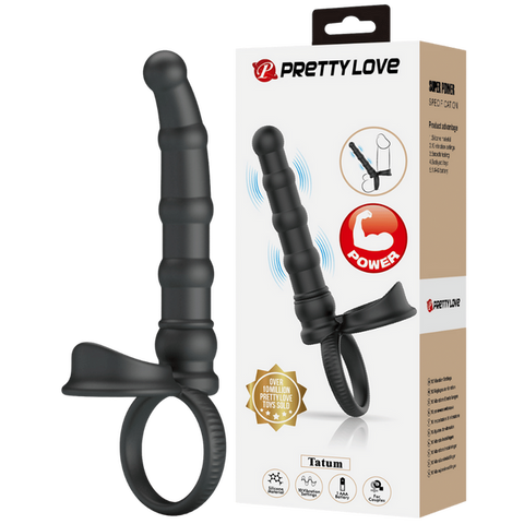 Tatum Cock Ring with Anal Probe – Silicone 10 Frequency Vibrating Cock Ring One Size > Anal Range > Anal Probes