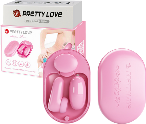 Magic Box Bullet Stimulator – Waterproof USB Rechargeable Vibrator with Tapping and Vibration One Size > Vibrators > Mini Vibrators