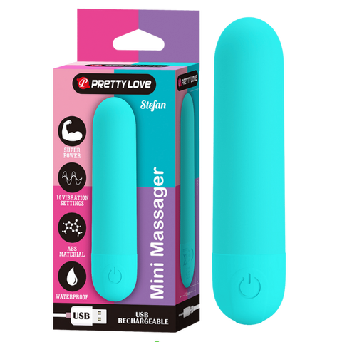 Stefan Rechargeable Mini Massager – Compact Vibrating Bullet Vibrator Blue > Vibrators > Mini Vibrators