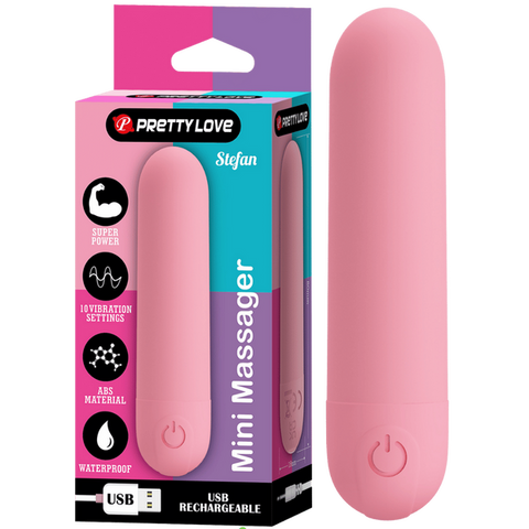 Stefan Rechargeable Mini Massager – Compact Vibrating Bullet Vibrator Pink > Vibrators > Mini Vibrators