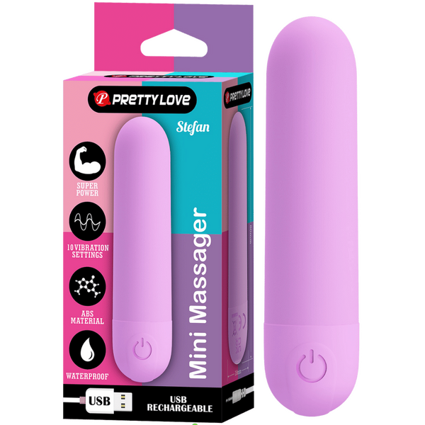 Stefan Rechargeable Mini Massager – Compact Vibrating Bullet Vibrator Purple > Vibrators > Mini Vibrators