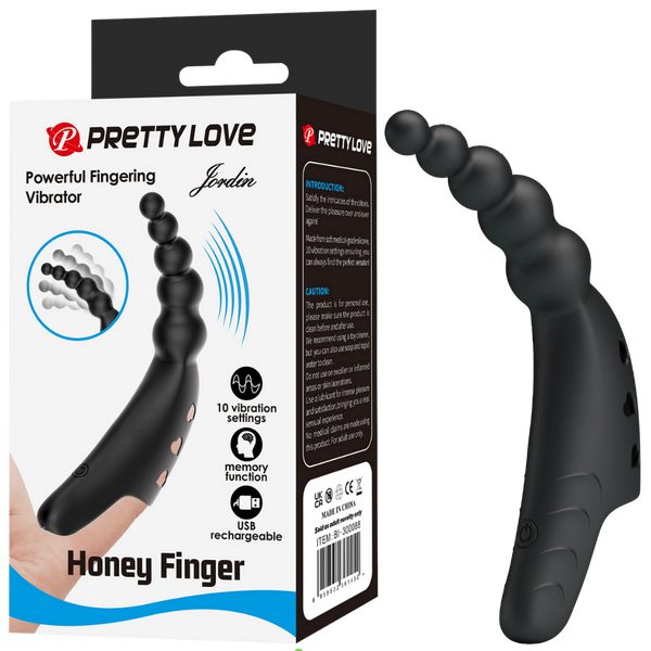 Jordin Honey Finger - Flexible Ribbed G-Spot And Clitoris Stimulating Vibrator With 10 Settings One Size > Vibrators > Finger Vibrators