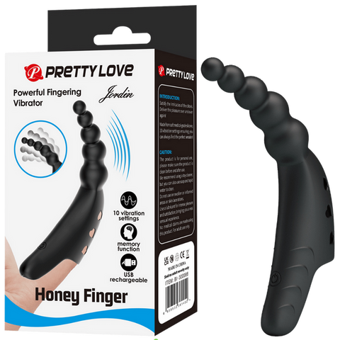 Jordin Honey Finger - Flexible Ribbed G-Spot And Clitoris Stimulating Vibrator With 10 Settings One Size > Vibrators > Finger Vibrators