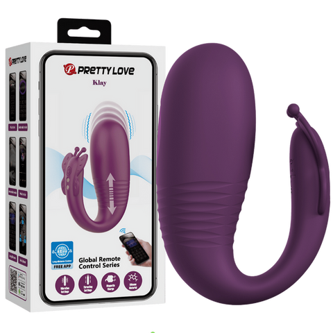 Prettylove Klay Byzantium – App Control Silicone Thrusting Egg Vibrator One Size > Sex Toys For Ladies > Clitoral Vibrators and Stimulators